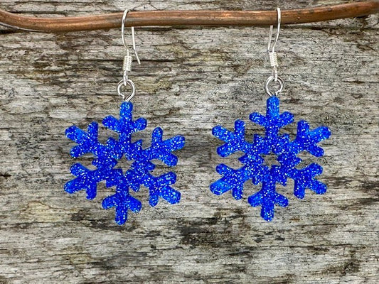 Glitter Blue Snowflakes